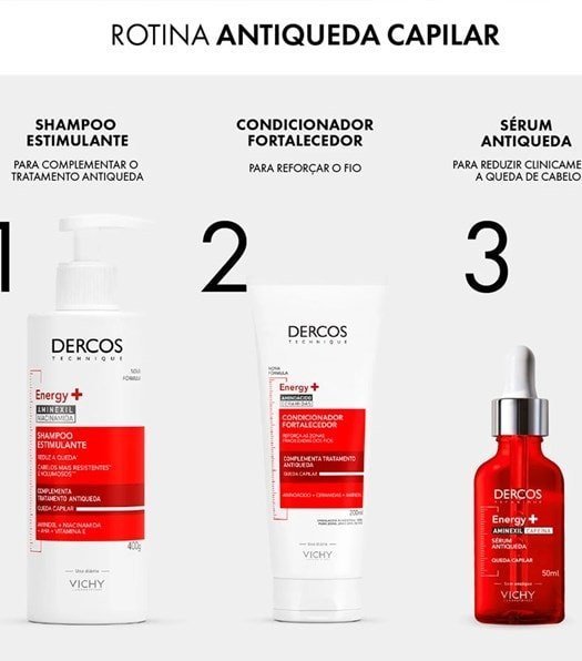 DERCOS Shampoo Estimulante Antiqueda Energy+ 400g - Imagem 7